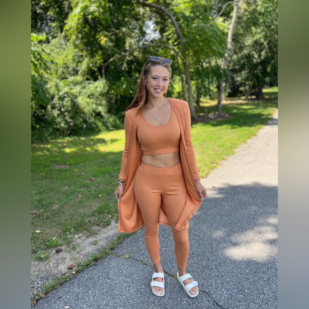 NWT. Black. 3 piece ribbed pajamma lounge set.